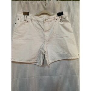 American Eagle 14 Strigid white Jean shorts garden boho beach SEE mark on pocket